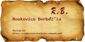 Roskovics Borbála névjegykártya