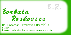 borbala roskovics business card